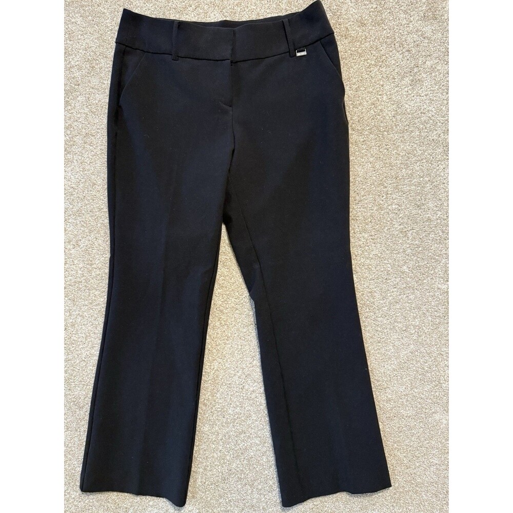 Nine West Womens Black Stretch Slim Fit Slacks Straight Leg Dress Pants Size 10P